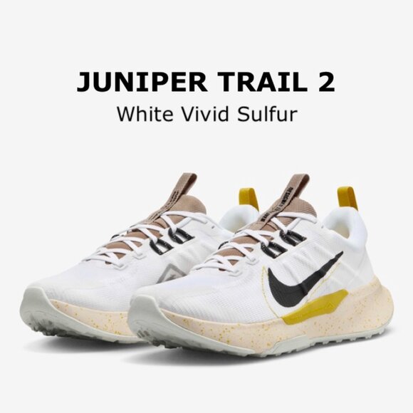Nike Juniper Trail 2 Mens Trail Running Shoes DM0822 White Vivid Sulfur - Picture 1 of 9